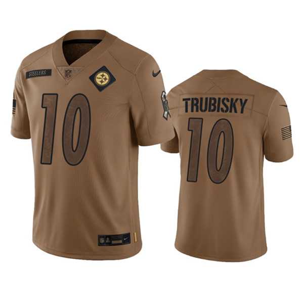 Men%27s Pittsburgh Steelers #10 Mitch Trubisky 2023 Brown Salute To Service Limited Football Stitched Jersey Dyin->pittsburgh steelers->NFL Jersey
